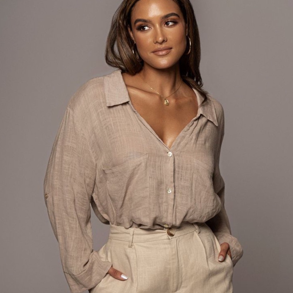 Cotton Linen Button Up